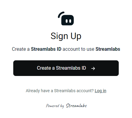 Screenshot of Streamlabs ID Creation Screen