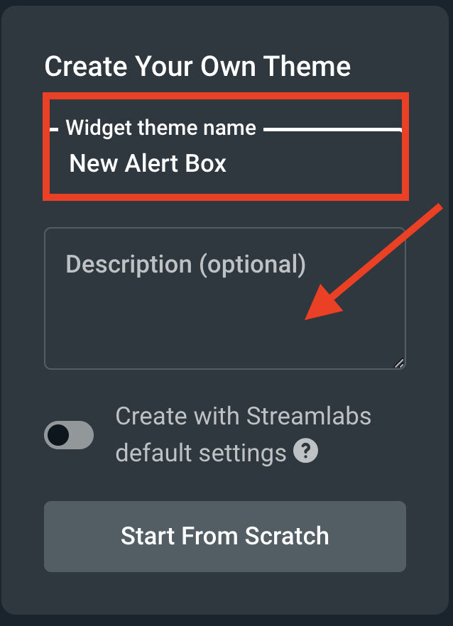 Streamlabs Alert Box create your own theme popup