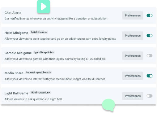 Cloudbot settings
