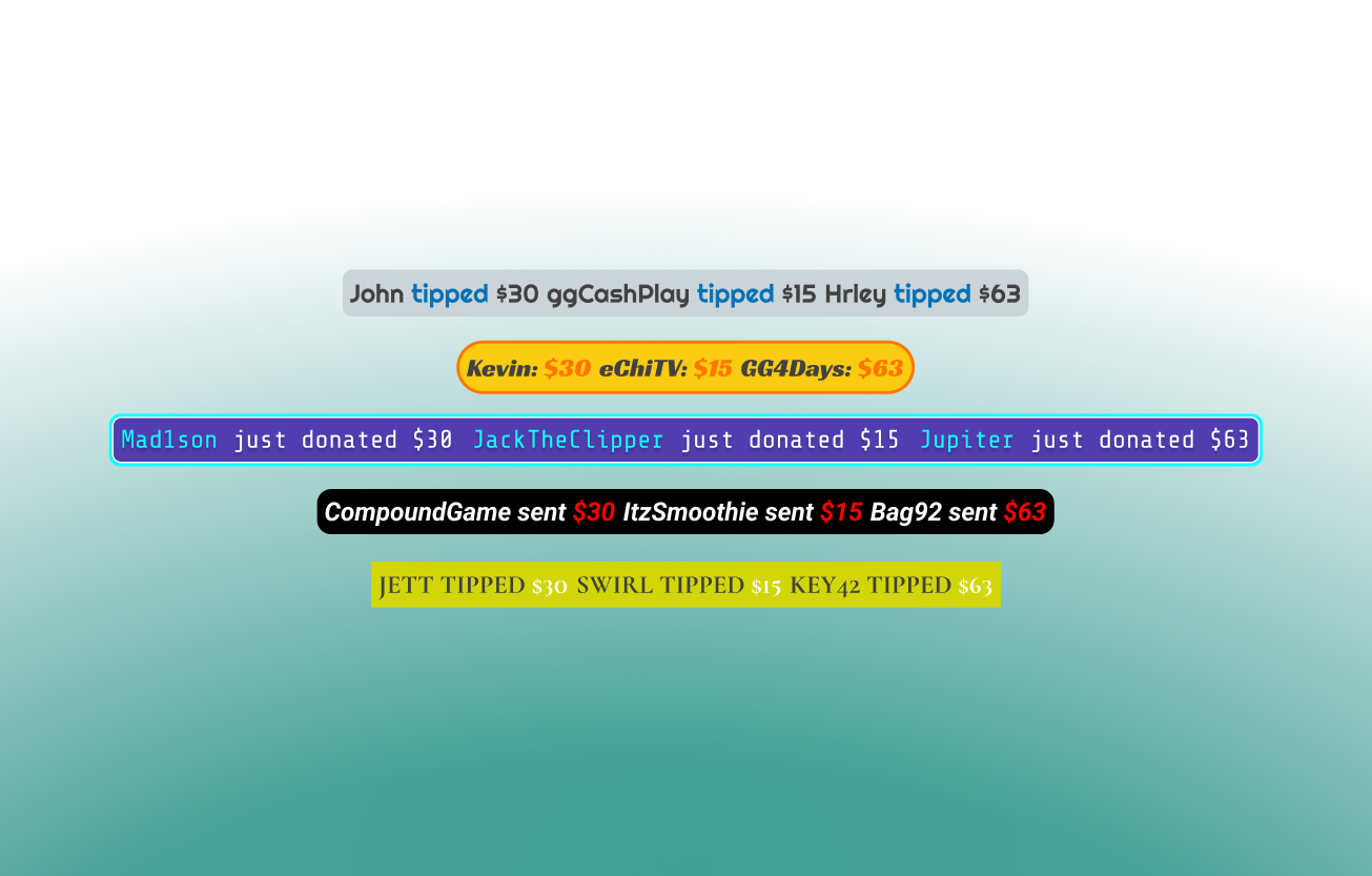 Streamlabs Tip Ticker widget