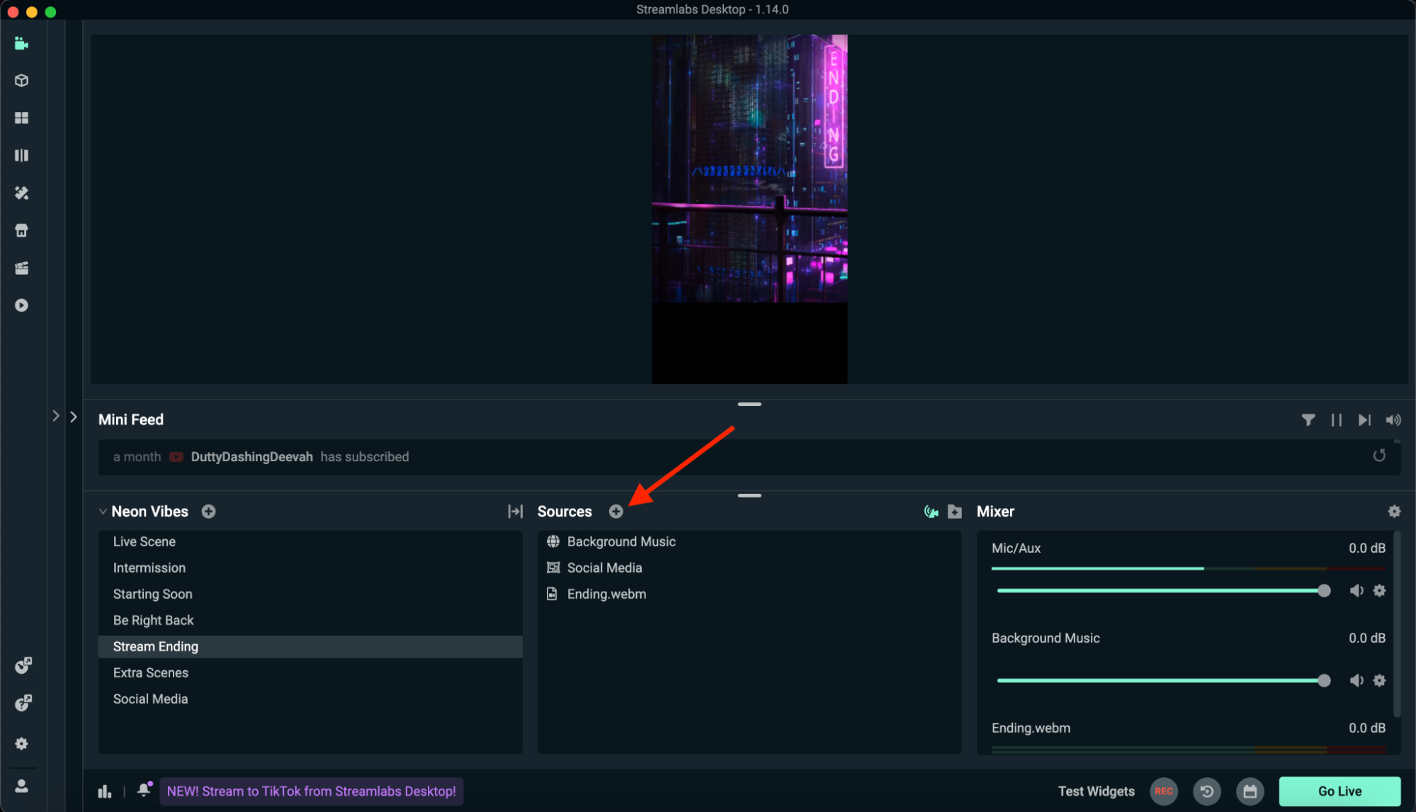 Add Alert box in Streamlabs Desktop