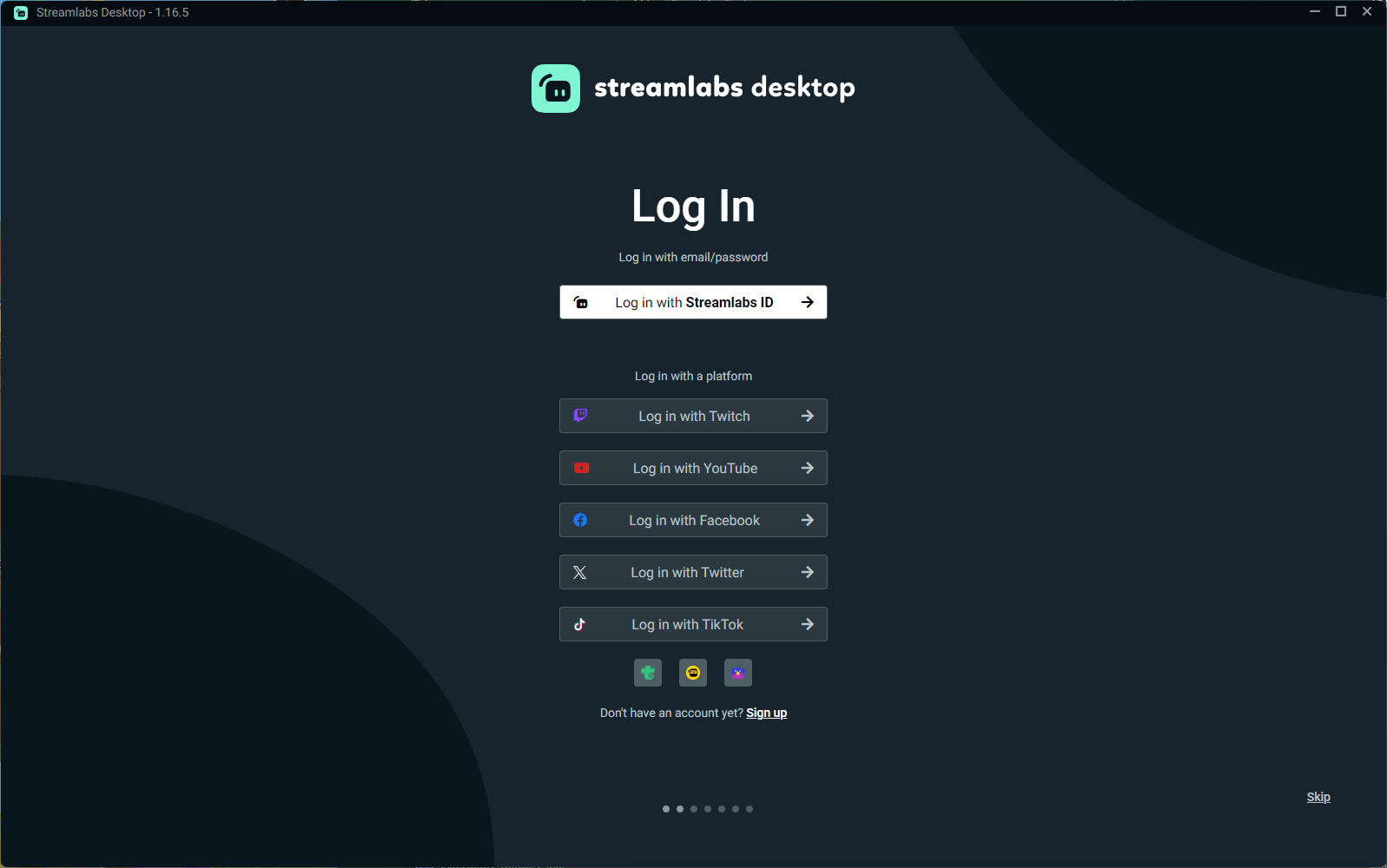 log in platform getting started with streamlabs desktop