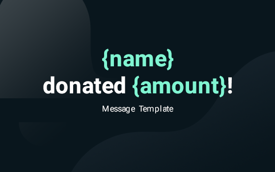 Text of: {name} donated {amount}!