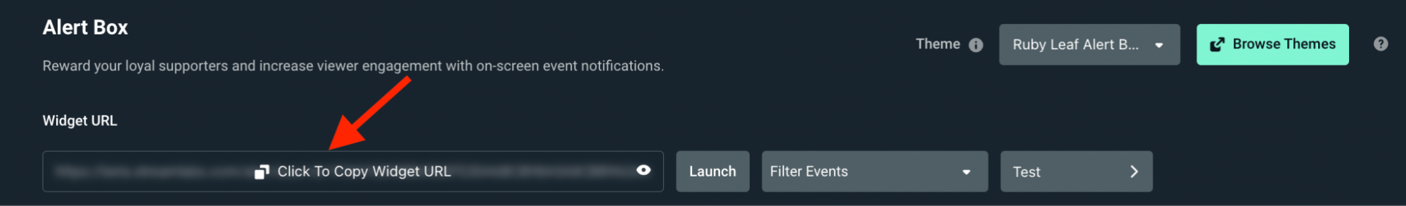 Alert Box widget URL location