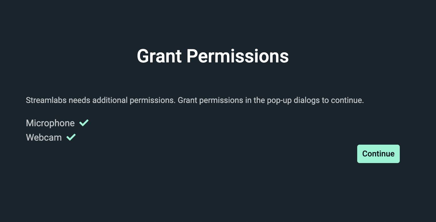 granting permissions getting started with streamlabs desktop