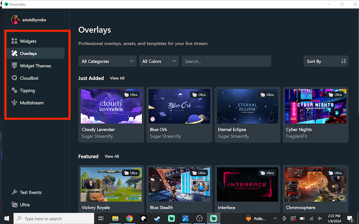 Overlays in Streamlabs Plugin for OBS