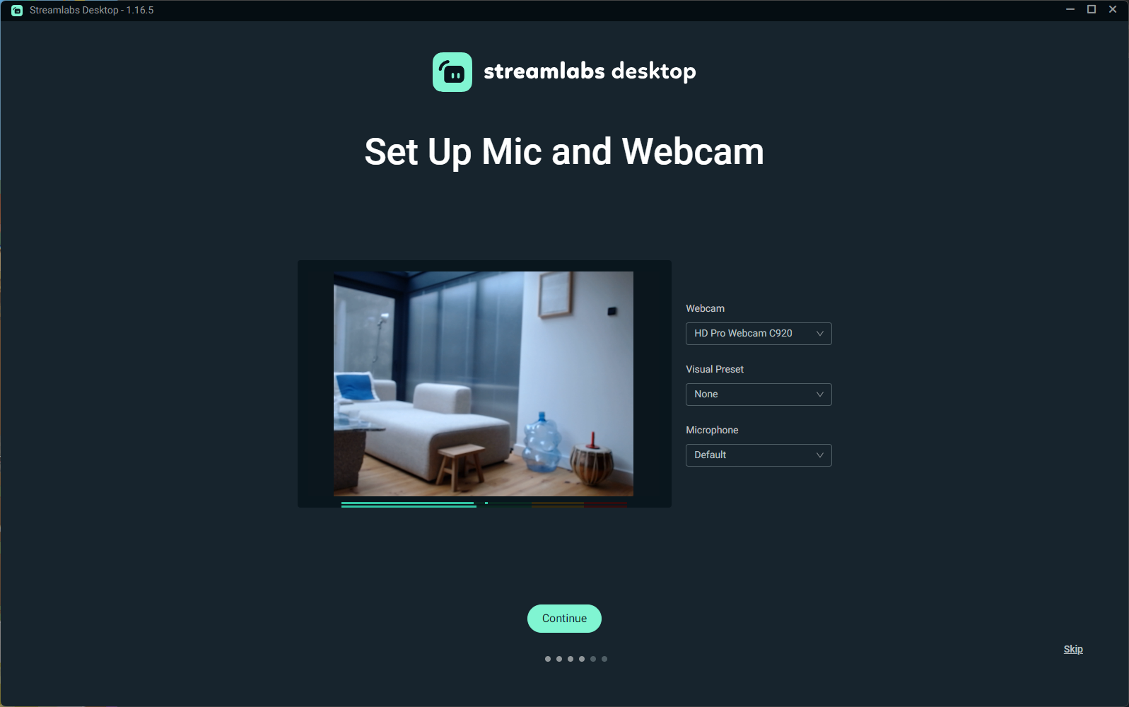 set up mic and webcam streamlabs desktop
